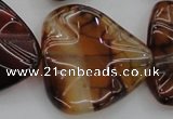 CAG6077 15.5 inches 40mm wavy triangle dragon veins agate beads