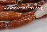 CAG608 15.5 inches 10*30mm rice natural fire agate beads wholesale