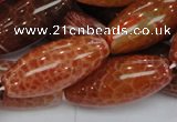 CAG610 15.5 inches 13*35mm rice natural fire agate beads wholesale