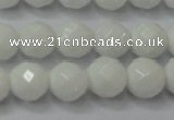 CAG6101 15.5 inches 6mm faceted round white agate gemstone beads