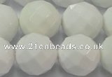 CAG6105 15.5 inches 14mm faceted round white agate gemstone beads