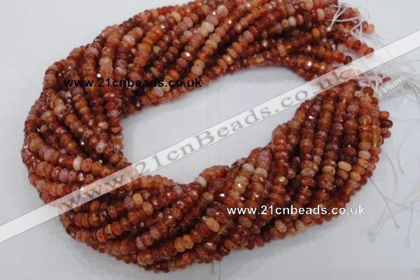 CAG611 15.5 inches 4*6mm faceted rondelle natural fire agate beads