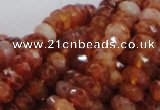 CAG612 15.5 inches 6*10mm faceted rondelle natural fire agate beads