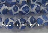 CAG6121 15 inches 10mm faceted round tibetan agate gemstone beads