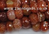 CAG613 15.5 inches 10*14mm faceted rondelle natural fire agate beads