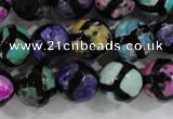 CAG6130 15 inches 8mm faceted round tibetan agate gemstone beads