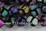 CAG6131 15 inches 10mm faceted round tibetan agate gemstone beads