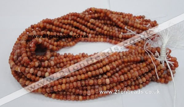 CAG614 15.5 inches 4*6mm rondelle natural fire agate beads