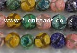 CAG6142 15 inches 12mm faceted round tibetan agate gemstone beads