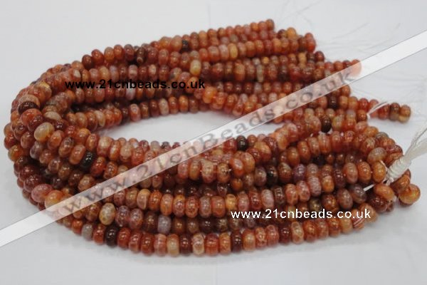 CAG616 15.5 inches 6*10mm rondelle natural fire agate beads