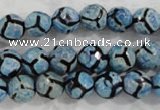 CAG6161 15 inches 10mm faceted round tibetan agate gemstone beads