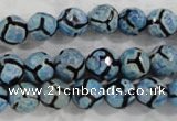 CAG6162 15 inches 12mm faceted round tibetan agate gemstone beads