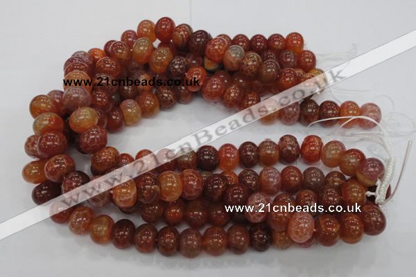 CAG617 15.5 inches 12*16mm rondelle natural fire agate beads