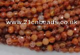 CAG618 15.5 inches 4mm faceted round natural fire agate beads