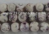 CAG6180 15 inches 10mm faceted round tibetan agate gemstone beads