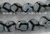 CAG6185 15 inches 8mm faceted round tibetan agate gemstone beads