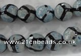 CAG6186 15 inches 10mm faceted round tibetan agate gemstone beads