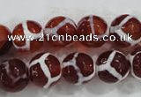 CAG6201 15 inches 10mm faceted round tibetan agate gemstone beads