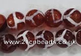 CAG6202 15 inches 12mm faceted round tibetan agate gemstone beads