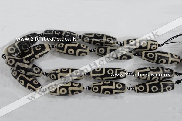 CAG6216 15 inches 15*40mm rice tibetan agate gemstone beads