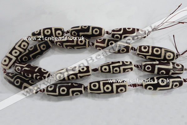 CAG6217 15 inches 15*40mm rice tibetan agate gemstone beads