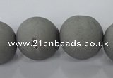 CAG6227 15 inches 18mm round plated druzy agate beads wholesale