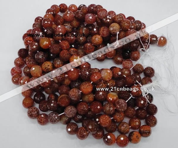 CAG624 15.5 inches 16mm faceted round natural fire agate beads