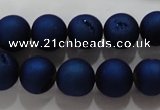 CAG6242 15 inches 8mm round plated druzy agate beads wholesale