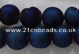 CAG6245 15 inches 14mm round plated druzy agate beads wholesale