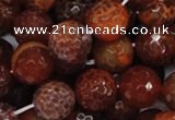 CAG625 15.5 inches 18mm faceted round natural fire agate beads