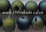 CAG6268 15 inches 20mm round plated druzy agate beads wholesale