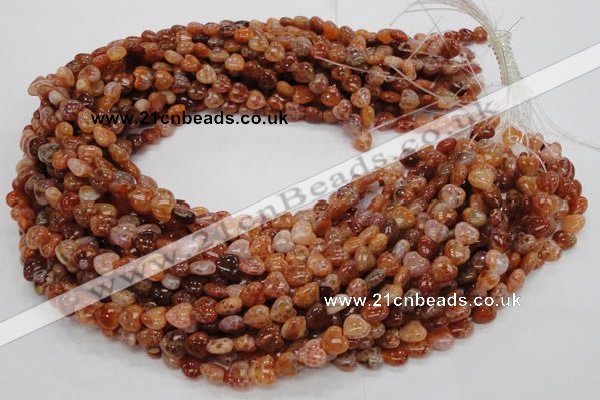 CAG627 15.5 inches 8*8mm heart natural fire agate beads wholesale