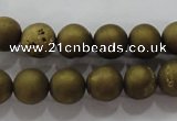 CAG6273 15 inches 10mm round plated druzy agate beads wholesale