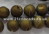 CAG6277 15 inches 18mm round plated druzy agate beads wholesale