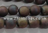 CAG6292 15 inches 8mm round plated druzy agate beads wholesale