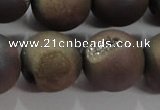 CAG6297 15 inches 18mm round plated druzy agate beads wholesale