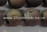 CAG6298 15 inches 20mm round plated druzy agate beads wholesale