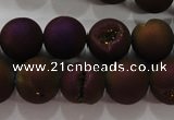 CAG6303 15 inches 10mm round plated druzy agate beads wholesale