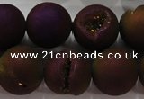 CAG6305 15 inches 14mm round plated druzy agate beads wholesale