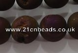 CAG6307 15 inches 18mm round plated druzy agate beads wholesale