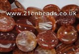 CAG631 15.5 inches 14mm coin natural fire agate beads wholesale