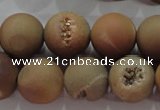 CAG6327 15 inches 18mm round plated druzy agate beads wholesale