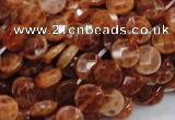 CAG635 15.5 inches 8mm faceted coin natural fire agate beads