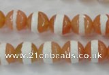 CAG6350 15 inches 8mm faceted round tibetan agate gemstone beads