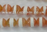 CAG6351 15 inches 10mm faceted round tibetan agate gemstone beads