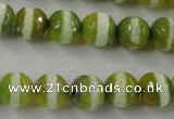 CAG6358 15 inches 8mm faceted round tibetan agate gemstone beads