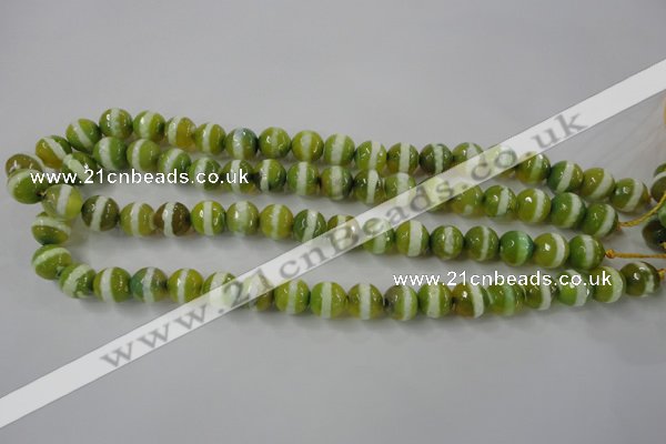 CAG6358 15 inches 8mm faceted round tibetan agate gemstone beads