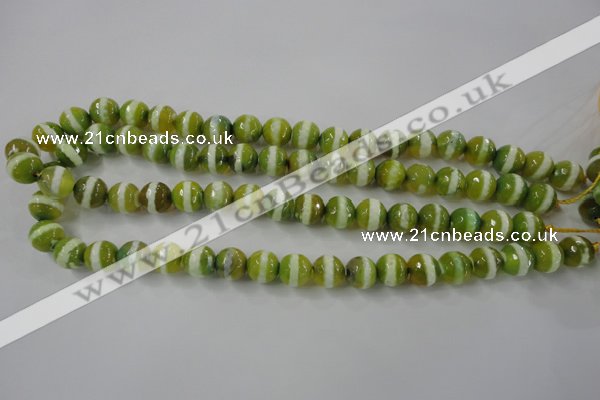 CAG6359 15 inches 10mm faceted round tibetan agate gemstone beads
