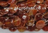 CAG636 15.5 inches 10mm faceted coin natural fire agate beads