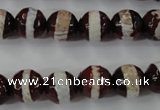 CAG6362 15 inches 8mm faceted round tibetan agate gemstone beads